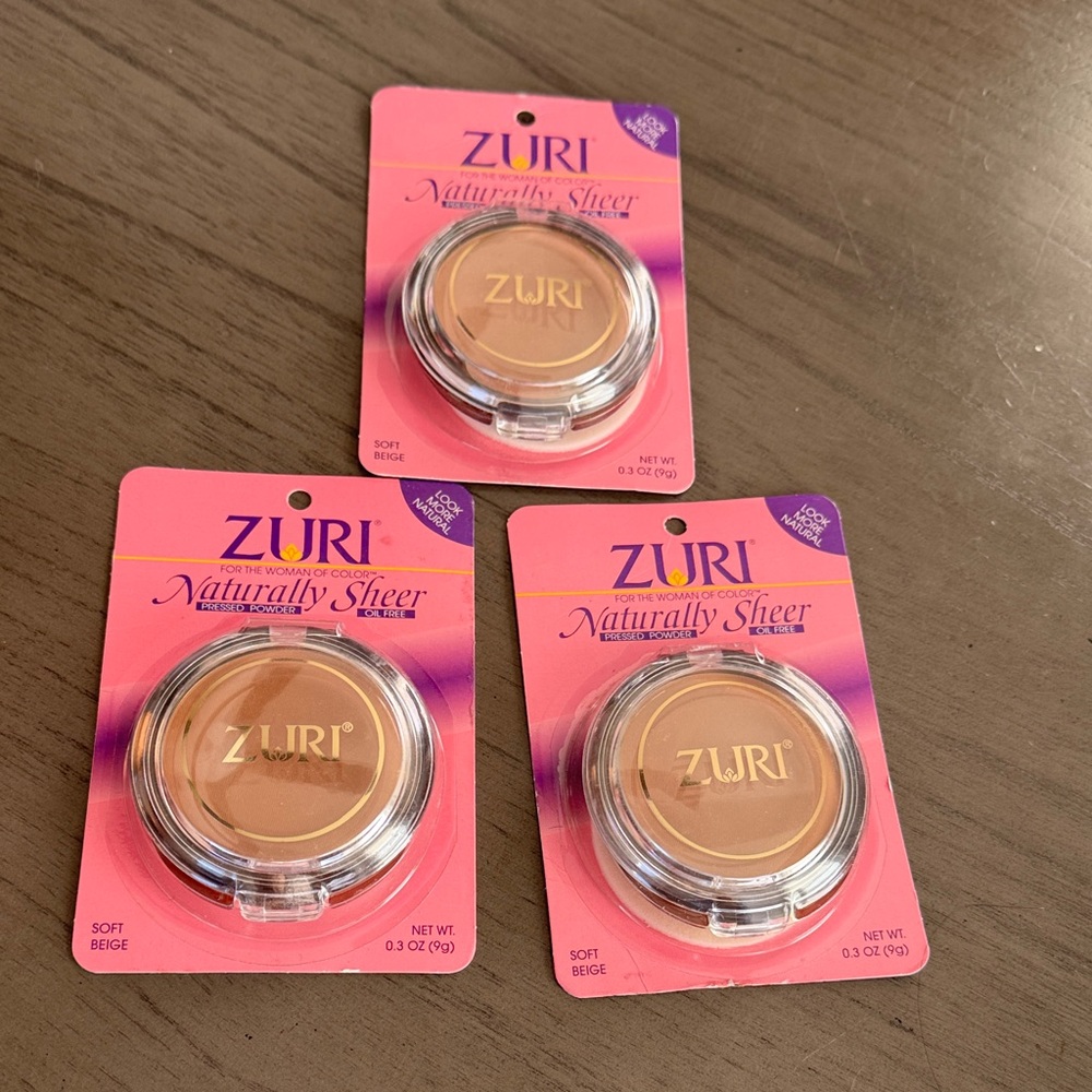 Zuri Naturally Sheer Pressed Powder - Soft Beige (3-Pack)